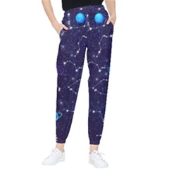 Realistic Night Sky Poster With Constellations Women s Tapered Pants by Ket1n9