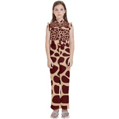 Animal Print Girraf Patterns Kids  Sleeveless Ruffle Edge Band Collar Chiffon One Piece by Ket1n9