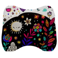 Rainbow Fun Cute Minimal Doodle Velour Head Support Cushion by Bedest