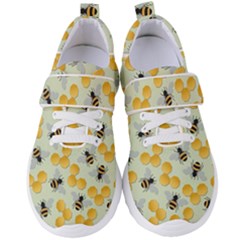 Bees Pattern Honey Bee Bug Honeycomb Honey Beehive Women s Velcro Strap Shoes by Bedest