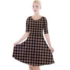 Olimedblk Quarter Sleeve A-line Dress With Pockets by snowwhitegirl