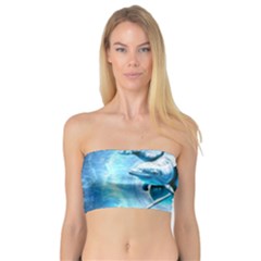 Dolphin Blue Sea Fantasy Bandeau Top by Maspions