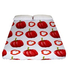 Capsicum Pat 10 Fitted Sheet (queen Size) by CocoBellKidsTV24