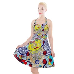 Supersonic Ladybug Angel Power Halter Party Swing Dress  by chellerayartisans