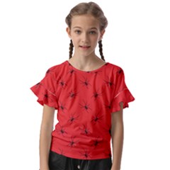 Spiders Pattern Seamless Arachnids Kids  Cut Out Flutter Sleeves by Maspions