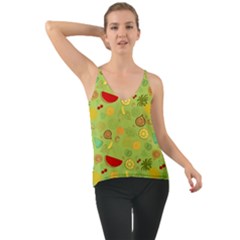 Art Fruits Pattern Chiffon Cami by Maspions