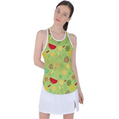 Art Fruits Pattern Racer Back Mesh Tank Top by Maspions