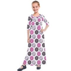 Pattern Seamless Design Decorative Kids  Quarter Sleeve Maxi Dress by Maspions