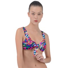 Colorful Candy Texture, Close-up Front Tie Bikini Top by kyorashop23