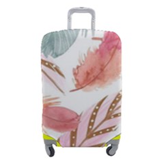 Feathers, Boho, Cute, Feather, Pastel Luggage Cover (small) by kyorashop23