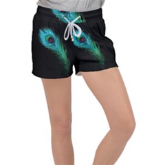 Shree Krishna, Feather, Lord, Rainbows Women s Velour Lounge Shorts by kyorashop23