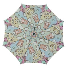 Usheen Carebears, Bears, Cat, Colorful, Cute, Pastel, Pattern Automatic Folding Umbrella With Case (medium) by kyorashop23