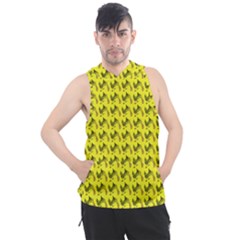 Fern Pattern 2 Yellow Men s Sleeveless Hoodie by snowwhitegirl