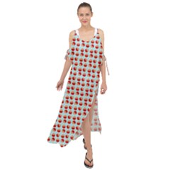 Kawaii Jam Pattern Aqua Maxi Chiffon Cover Up Dress by snowwhitegirl