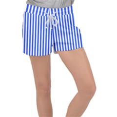 Blue Stripes, Sticker, Stickers Women s Velour Lounge Shorts by kyorashop23