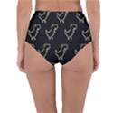 Cute Black, Dinosaur Reversible High-Waist Bikini Bottoms View2