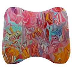 Marbling Art Velour Head Support Cushion by kaleidomarblingart