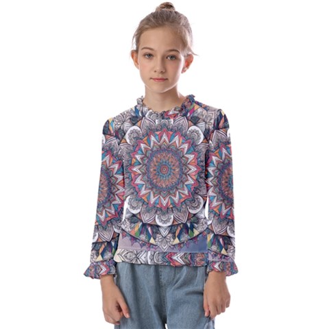 Pattern Nature Kids  Frill Detail T-shirt by Maspions