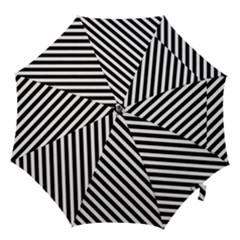 Stripes Monochrome Pattern Hook Handle Umbrellas (medium) by kyorashop23