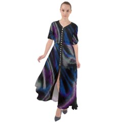 Multicolored Abstract Dynamic Shapes Print Waist Tie Boho Maxi Dress by dflcprintsclothing
