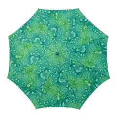 Retro Flower Pattern Design Batik Golf Umbrellas by Posterlux