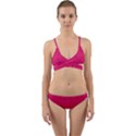 Pink Abstract Crimson Triangle Wrap Around Bikini Set View1