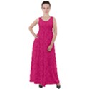 Pink Abstract Crimson Triangle Empire Waist Velour Maxi Dress View1