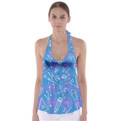 Background Abstract Texture Pattern Tie Back Tankini Top by Posterlux