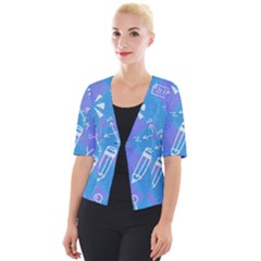 Background Abstract Texture Pattern Cropped Button Cardigan by Posterlux