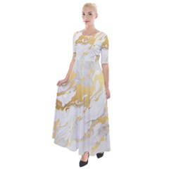 Marble Pattern Half Sleeves Maxi Dress by Posterlux