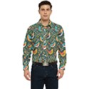 Birds Pattern Flowers Whimsical Men s Long Sleeve Shirt View1