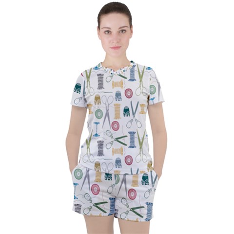 Pattern Seamless Texture Sewing Women s T-shirt And Shorts Set by Salmanaz77