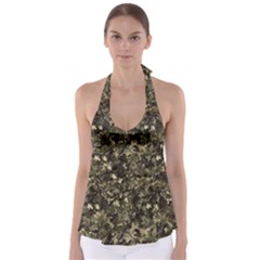 Camouflage Army Survival Uniform Tie Back Tankini Top by Posterlux