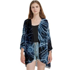 Neurons Brain Cells Structure Open Front 3/4 Sleeve Batwing Chiffon Cardigan Kimono by anzea