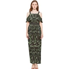 Precision Pursuit: Hunting Motif Camouflage Pattern Draped Sleeveless Chiffon Jumpsuit by dflcprintsclothing