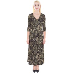 Camouflage Army Survival Uniform Quarter Sleeve Wrap Maxi Dress by Posterlux