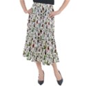 Bottle Chic Print Patterns Midi Mermaid Skirt View1