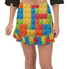 Lego Bricks, Colorful Dots Background Fishtail Mini Chiffon Skirt by kyorashop23