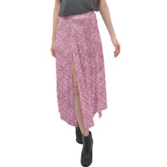 Pink Fabric Texture, Knitted Pink Texture, Velour Split Maxi Skirt by kyorashop23