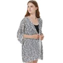 Silver Glitter Texture, Light Creative Background Open Front 3/4 Sleeve Batwing Chiffon Cardigan Kimono View3