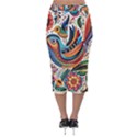 Madhubani Art A Velvet Midi Pencil Skirt View2