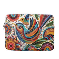 Madhubani Art A 14  Vertical Laptop Sleeve Case With Pocket by BellaVistaTshirt02