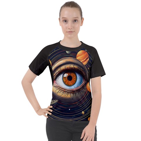 Eye Of The Universe (ai) Women s Sport Raglan T-shirt by dflcprintsclothing