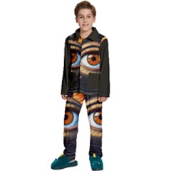 Eye Of The Universe (ai) Kids  Long Sleeve Velvet Pajamas Set by dflcprintsclothing