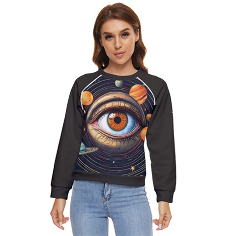 Eye Of The Universe (ai) Women s Long Sleeve Raglan T-shirt by dflcprintsclothing