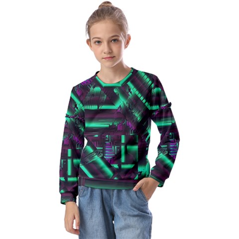 Beamed Kids  Long Sleeve T-shirt With Frill  by MRNStudios