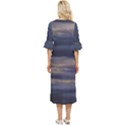 Twilight Serenade Print Double Cuff Midi Dress View4