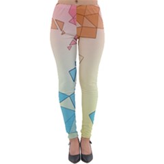 Background Pastel Geometric Lines Lightweight Velour Leggings by anzea