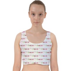 Wine Glass Pattern Velvet Racer Back Crop Top by anzea