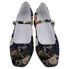 Japanese Wave Koi Illustration Pattern Women s Mary Jane Shoes by Ndabl3x